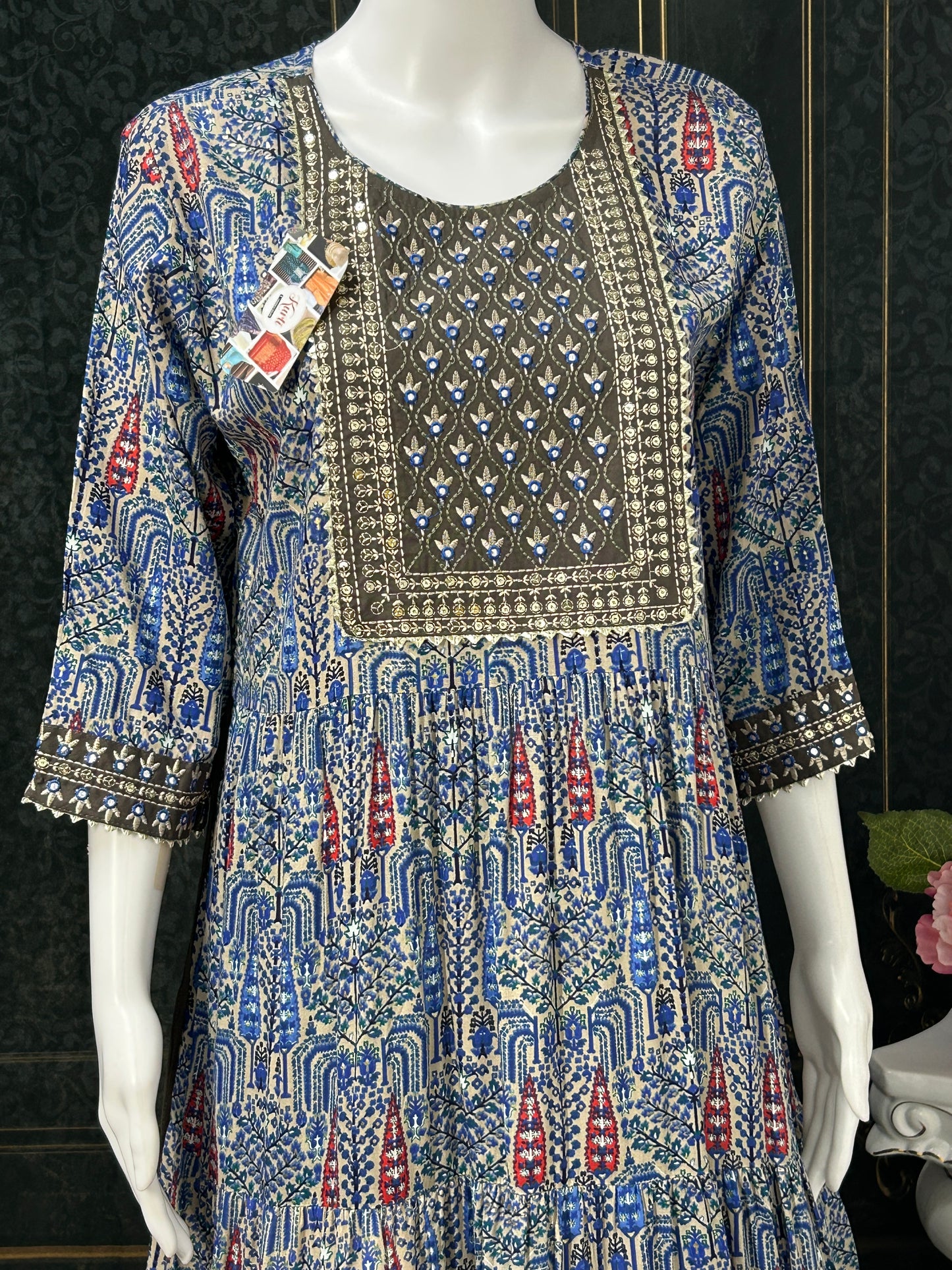 Printed cotton long kurti