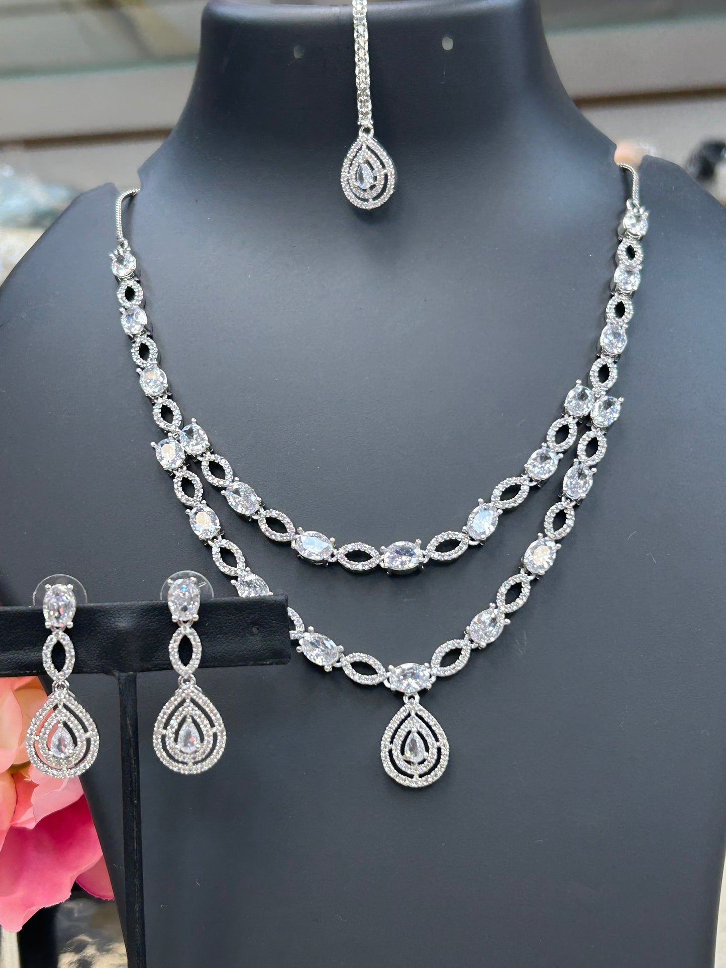 AD silver necklace set