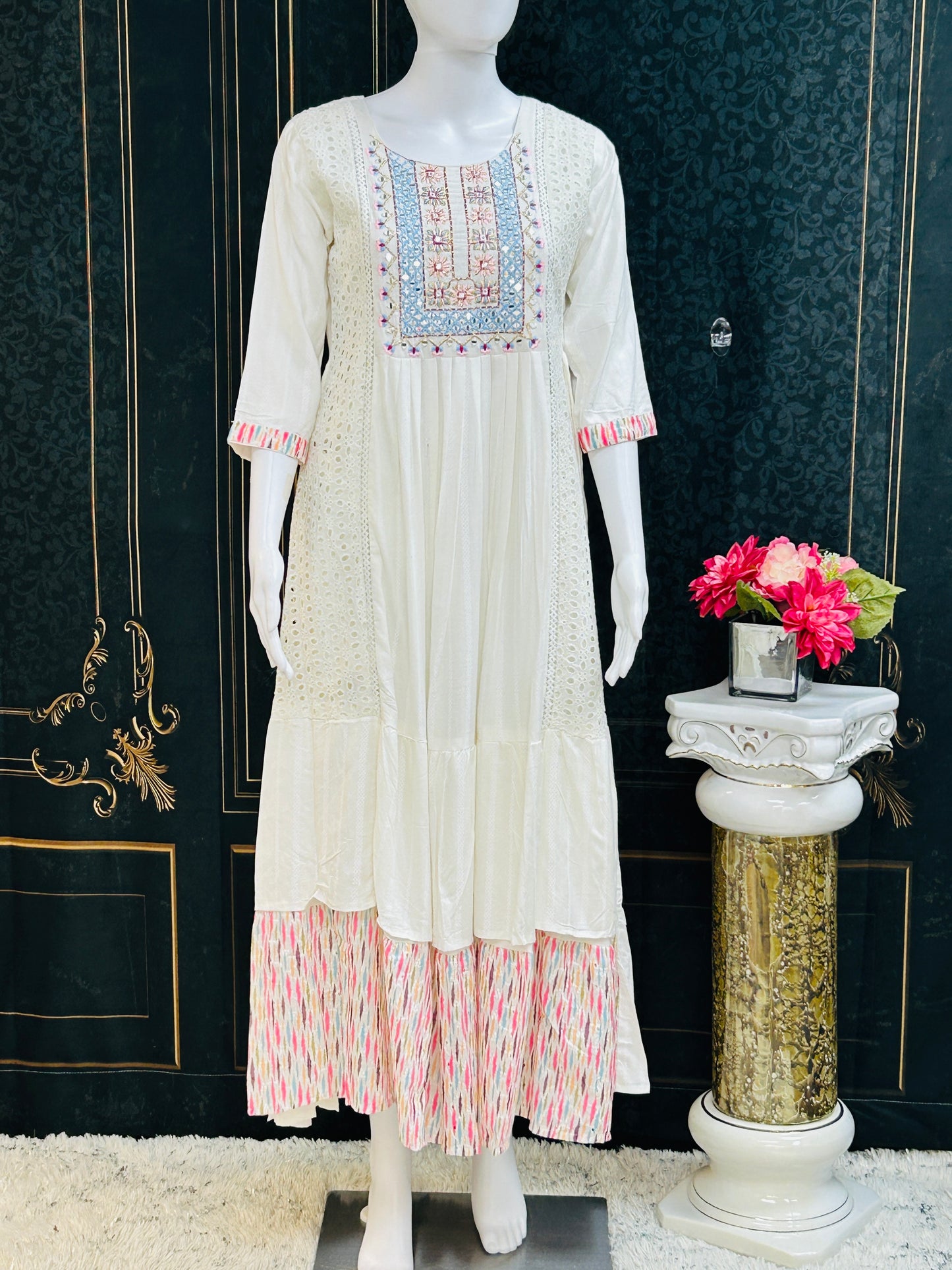 Off white long kurti