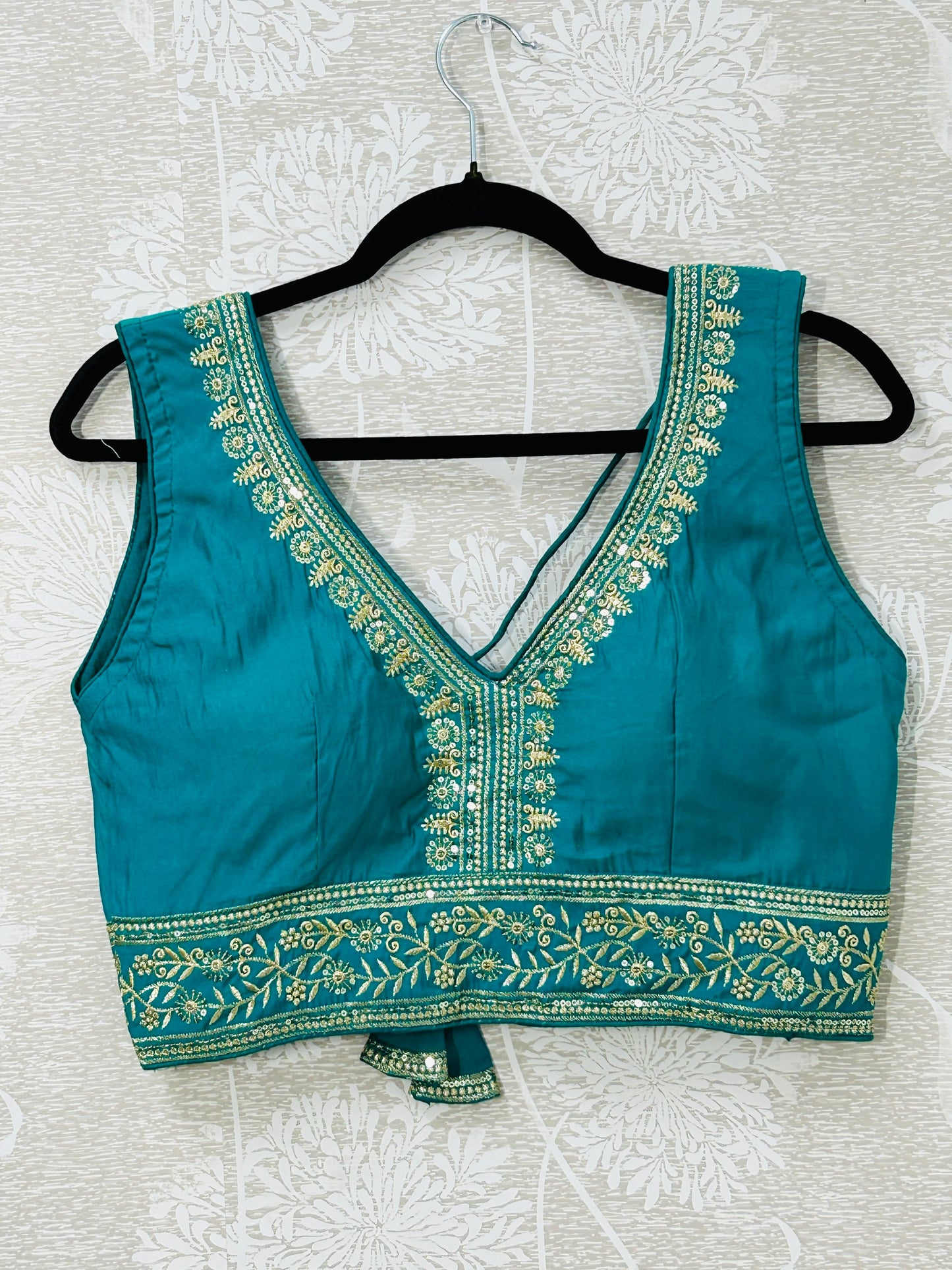 Teal blue blouse