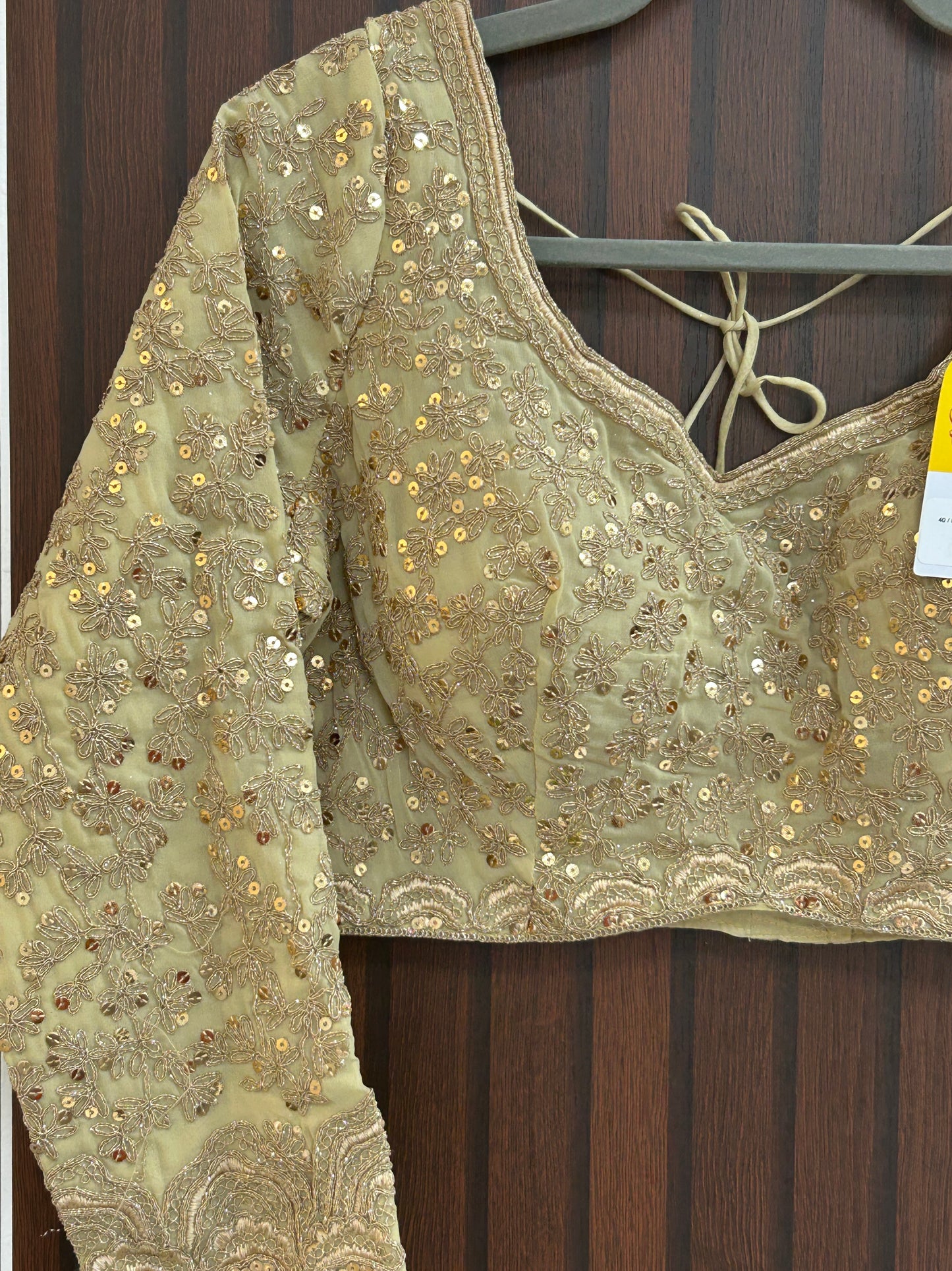 Light gold pure chiffon blouse