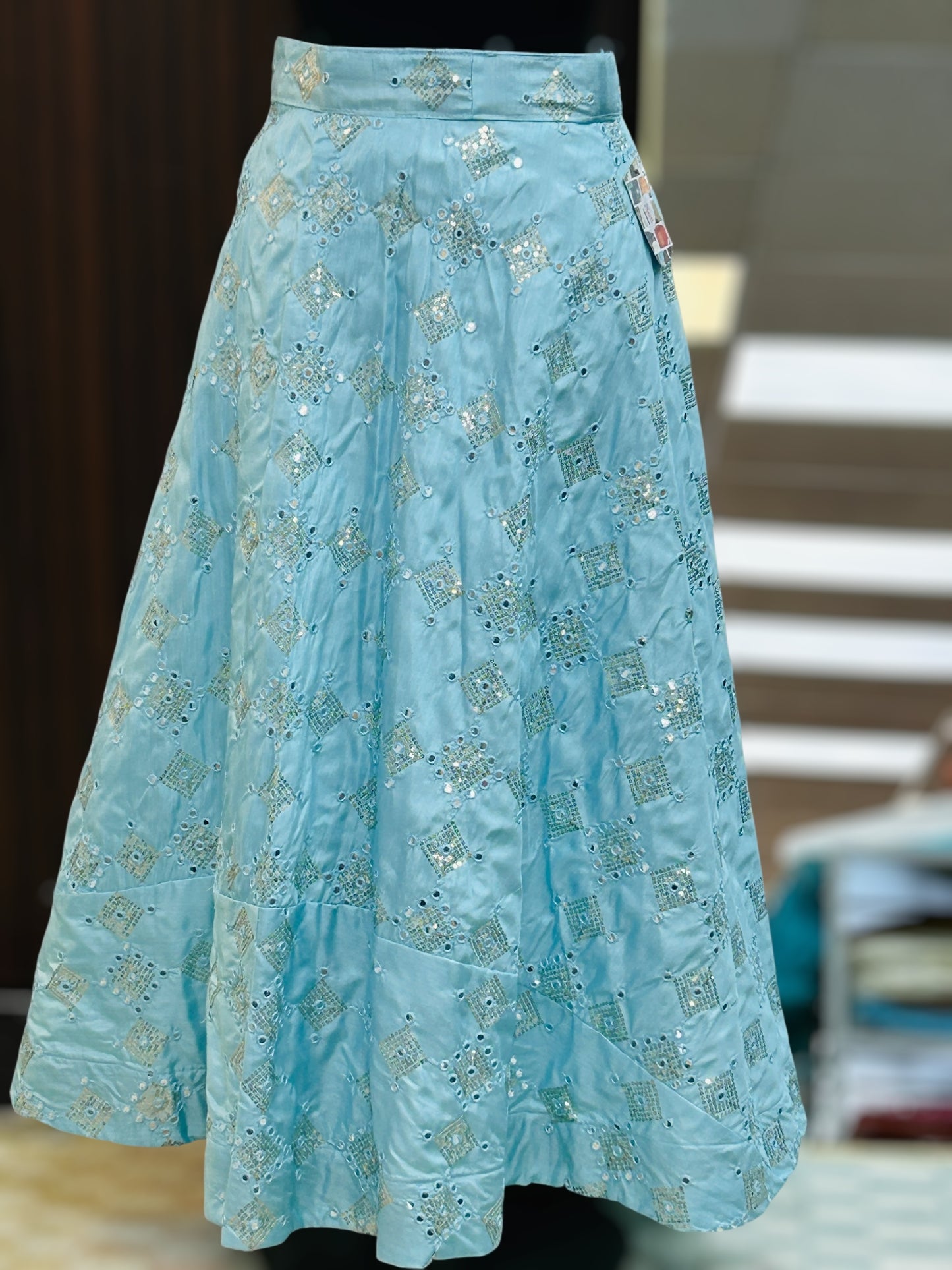 Foil mirror work skirt