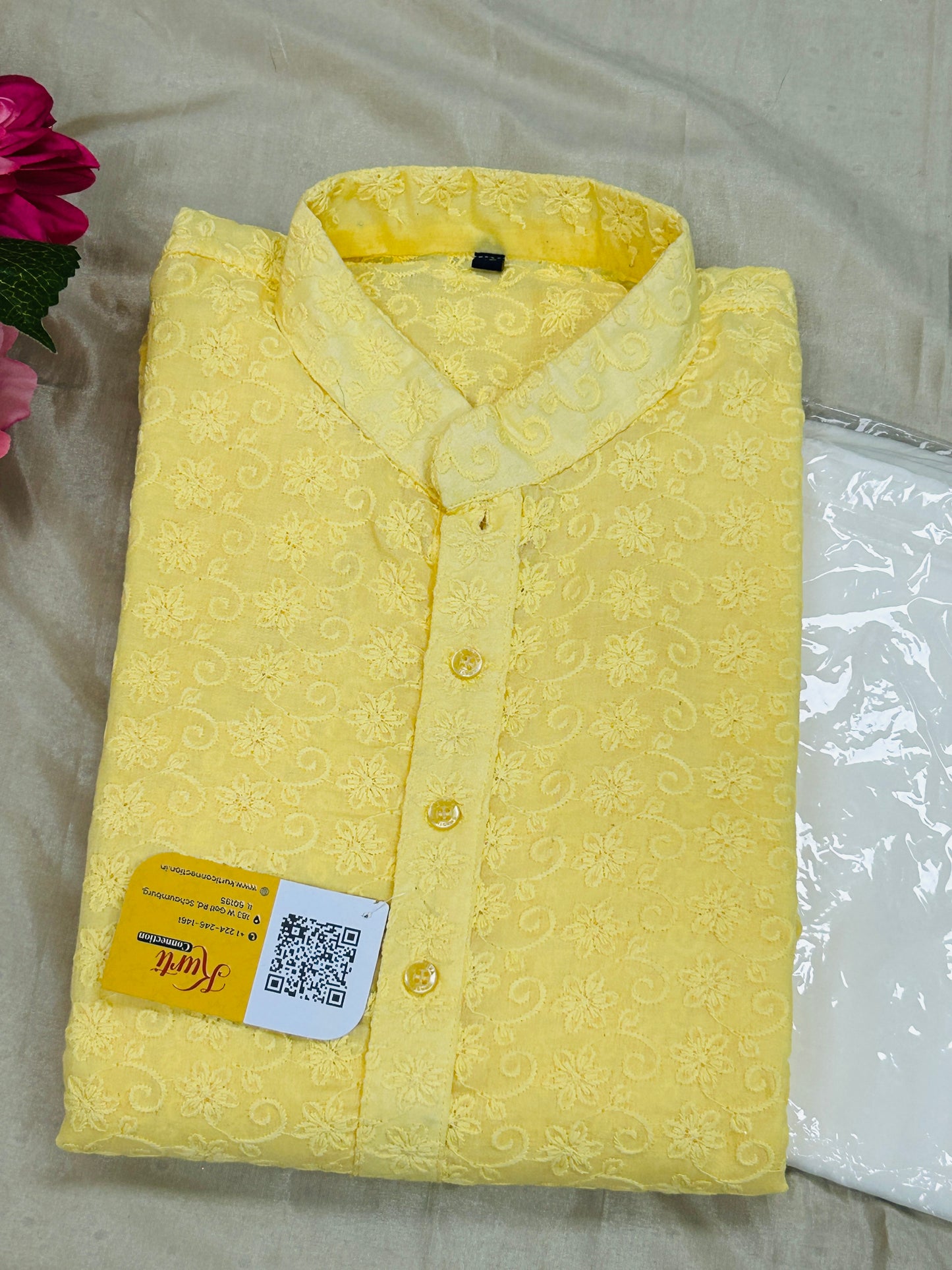 Size 48 : plus size cotton chikankari Kurta set