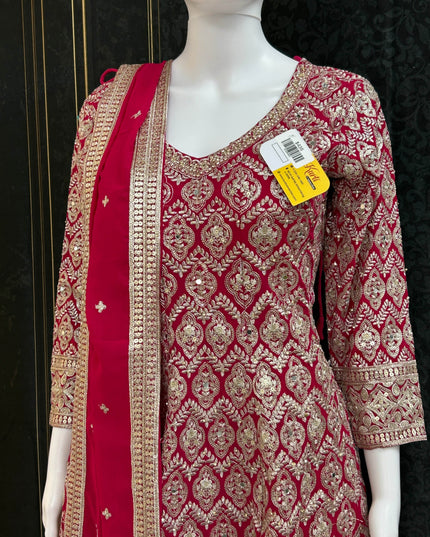 Heavy party wear sharara set - Kurti Connection USA