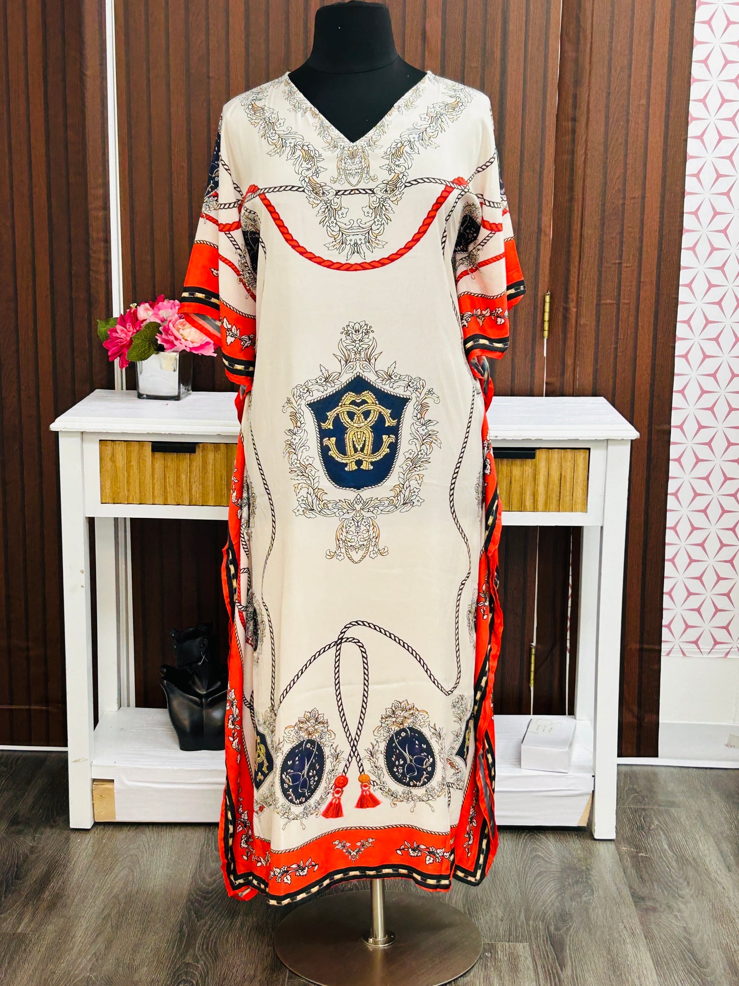 Printed kaftan dress