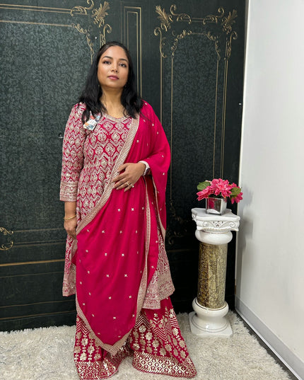 Heavy party wear sharara set - Kurti Connection USA