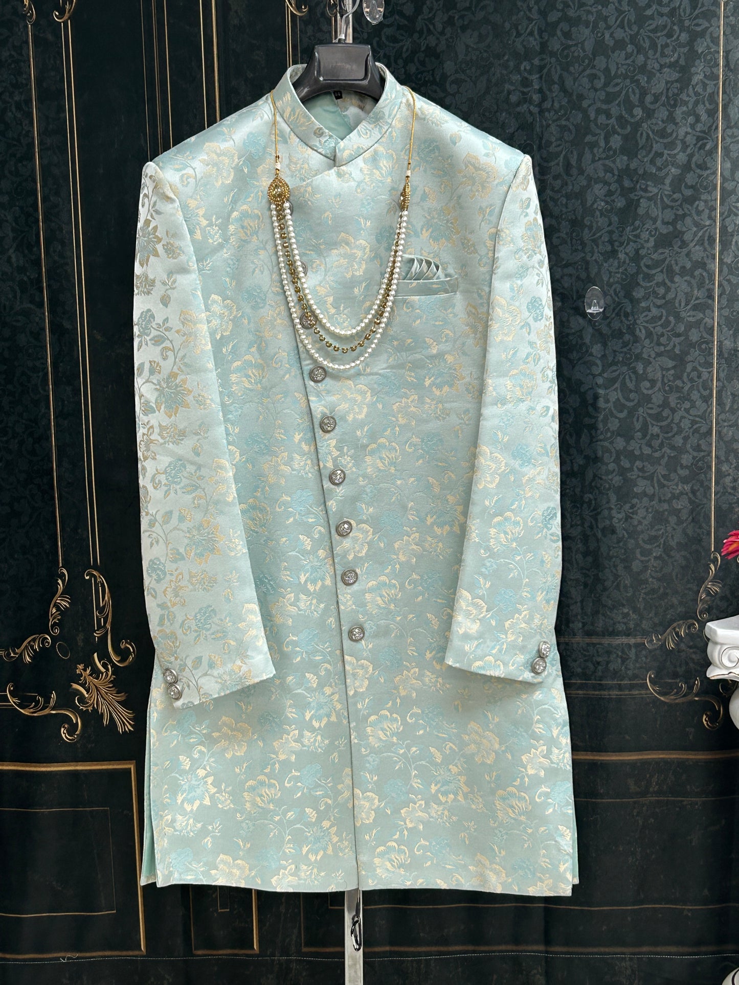 Light blue sherwani set