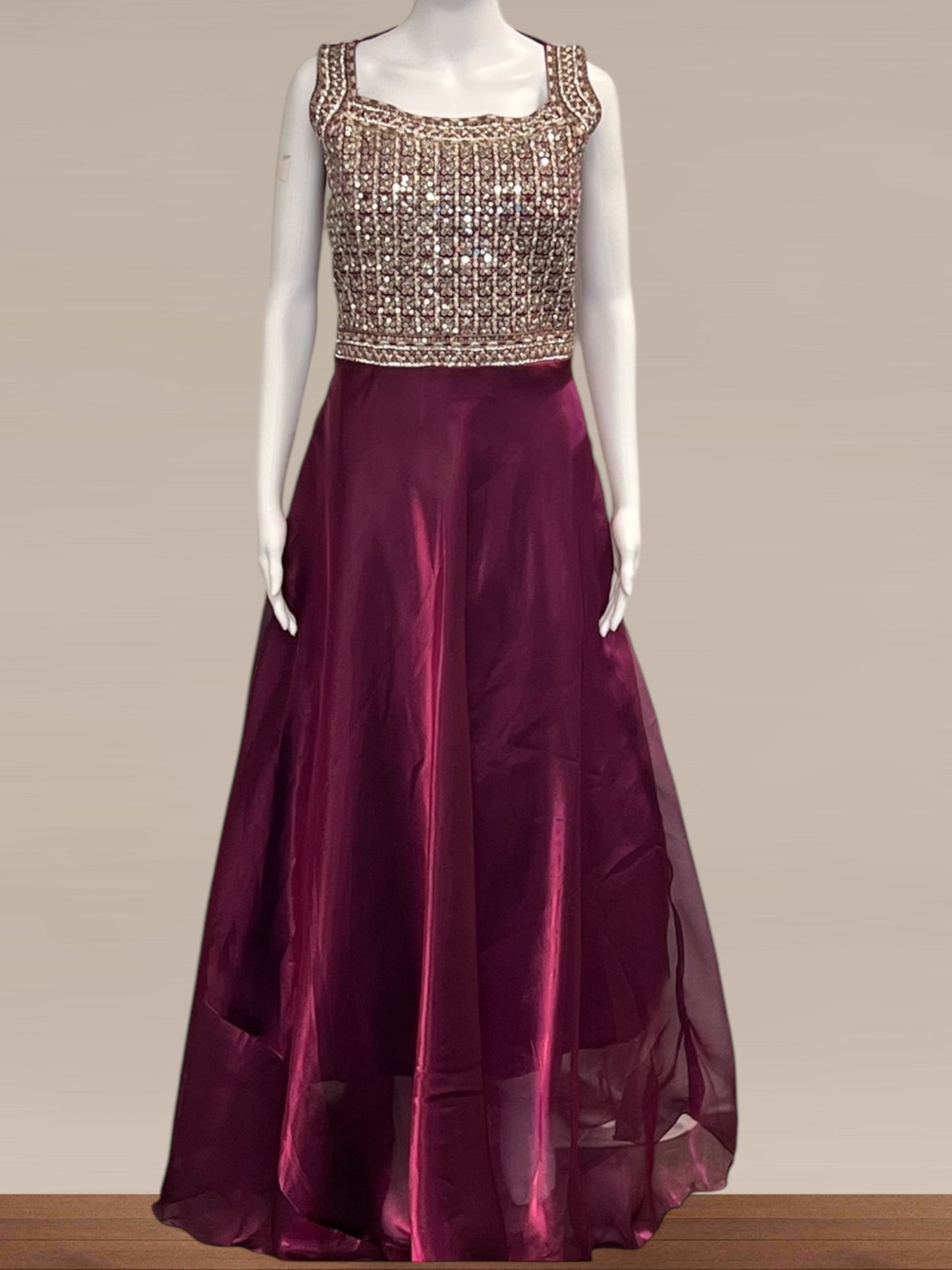 Tissue organza long gown