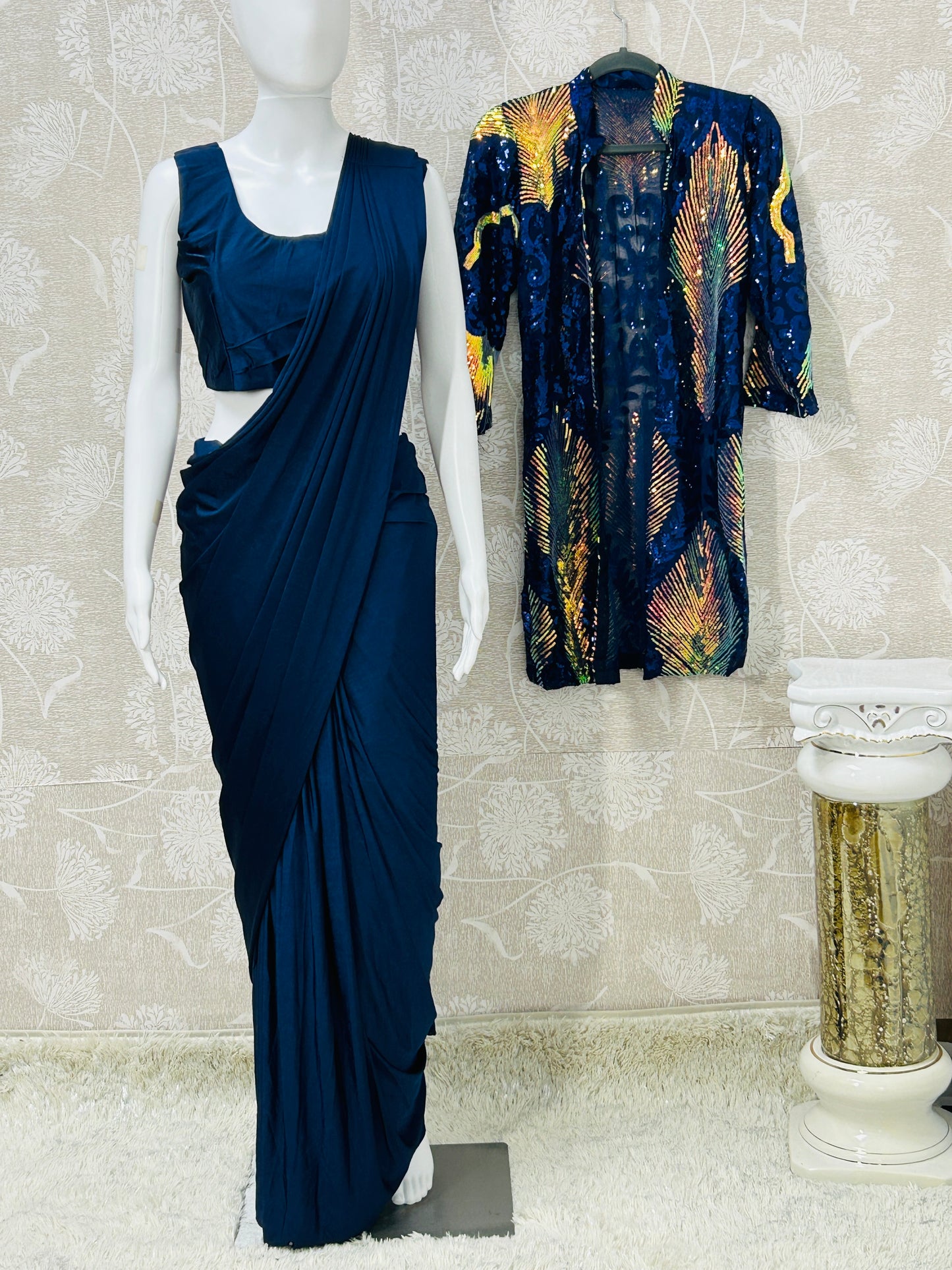 Readymade saree with jacket