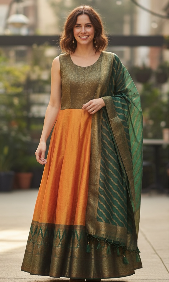 Silk long kurti