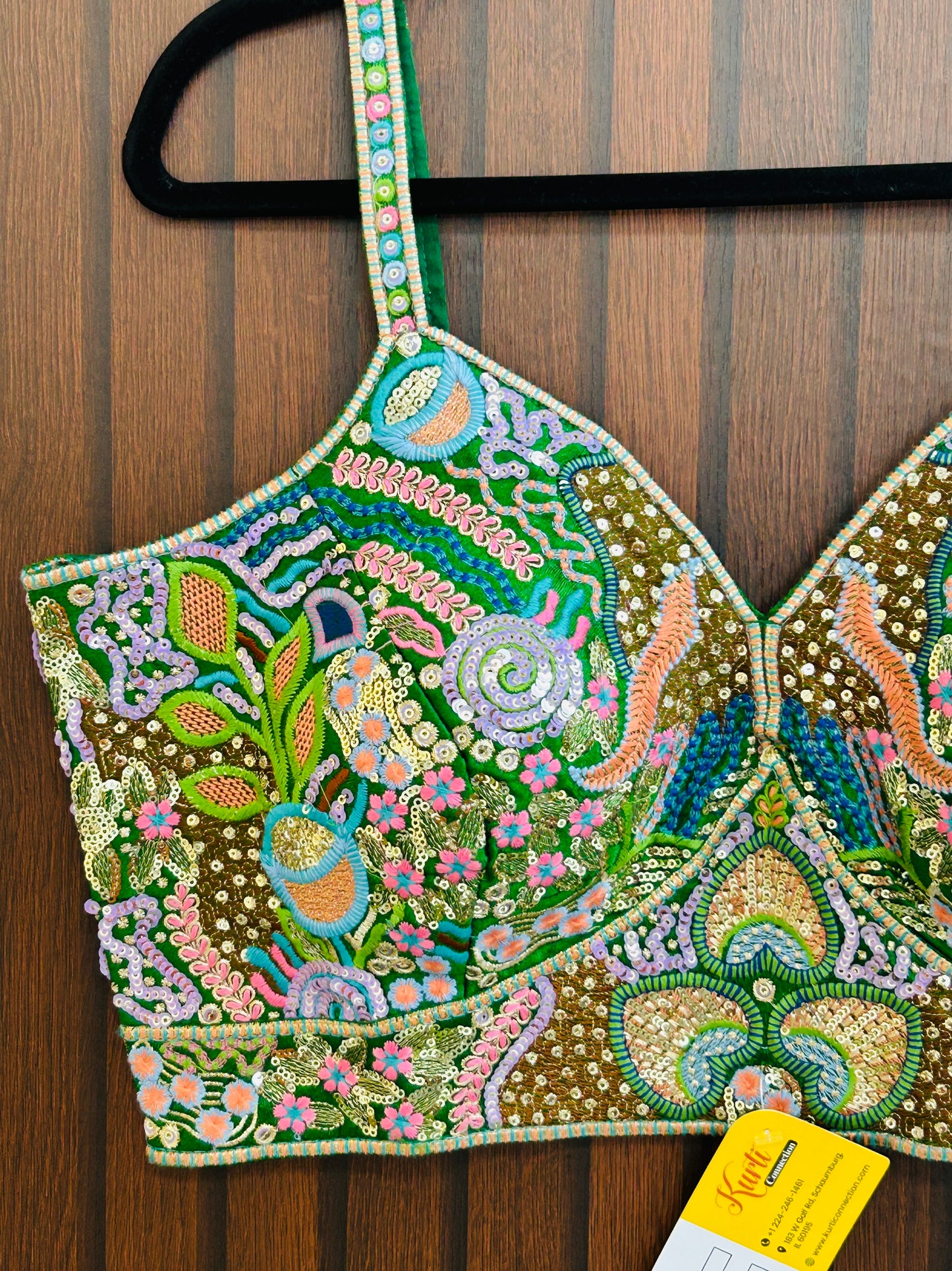 Embroidered sleeveless blouse