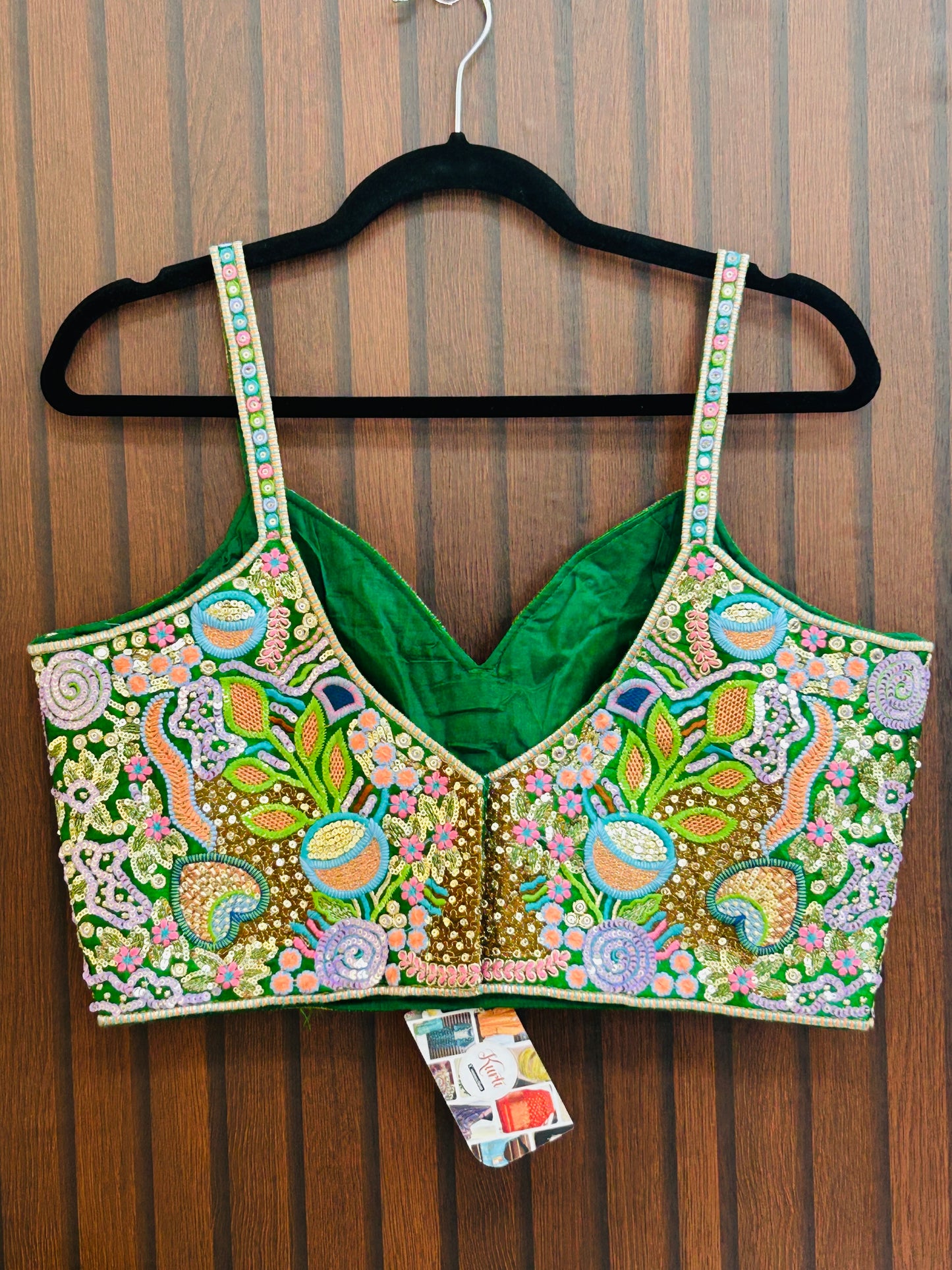 Embroidered sleeveless blouse