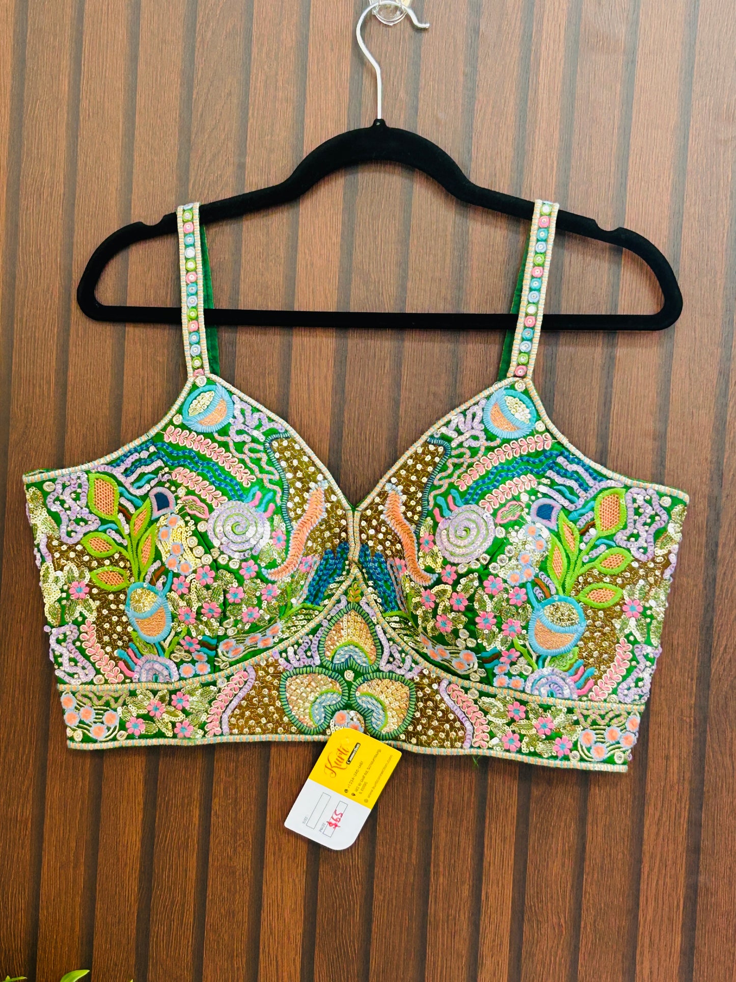 Embroidered sleeveless blouse