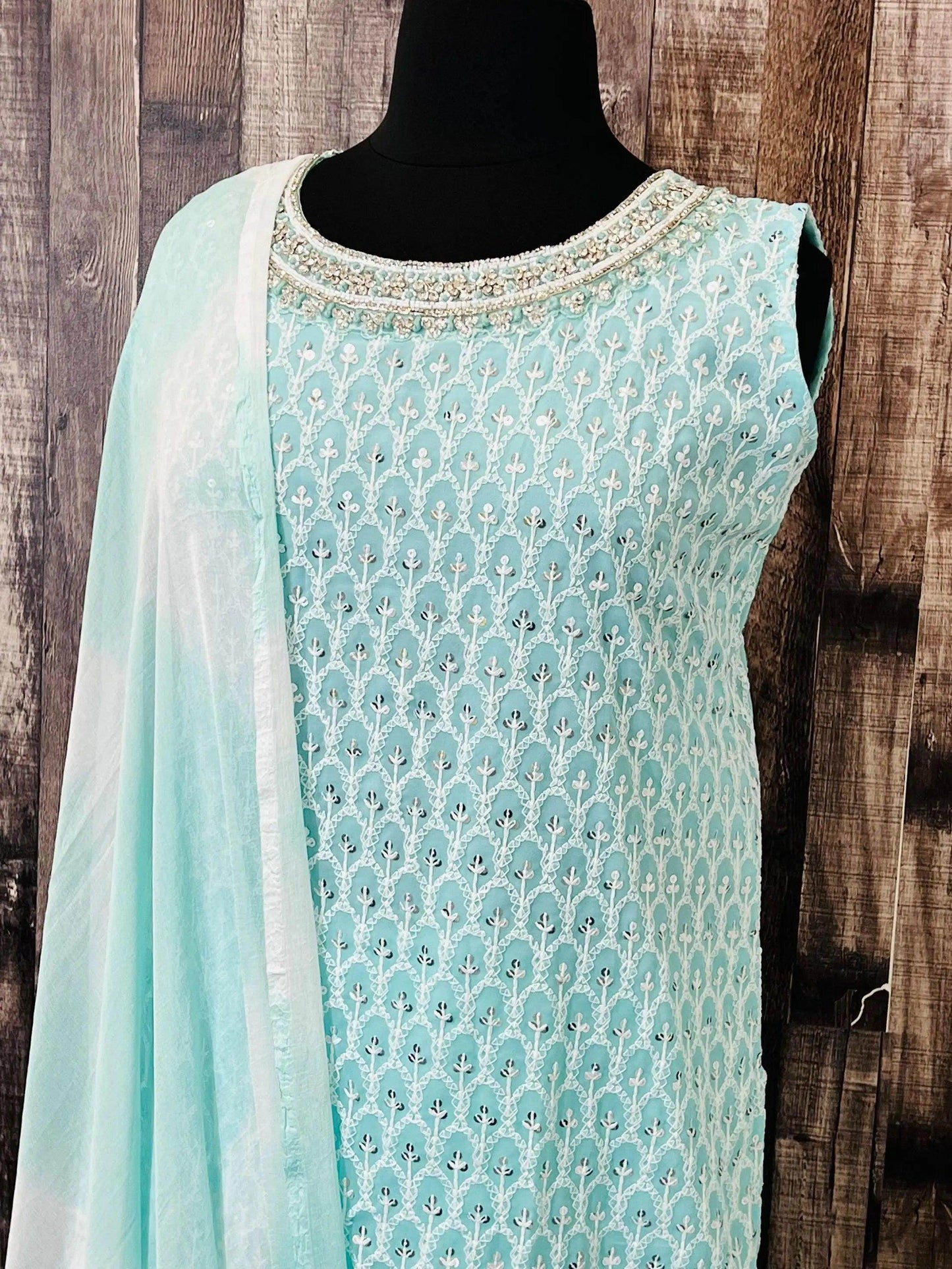 Georgette chikankari salwar suit, party wear salwar kameez - Kurti Connection USA