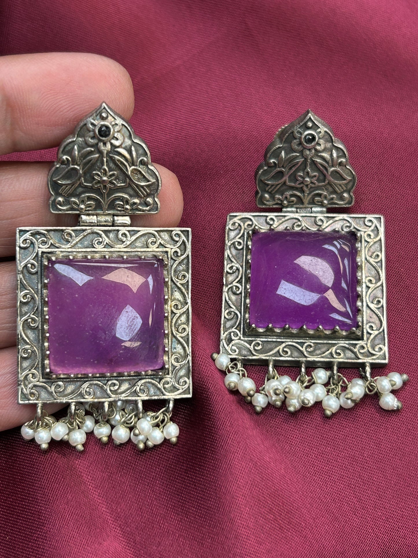Silver look alike earrings