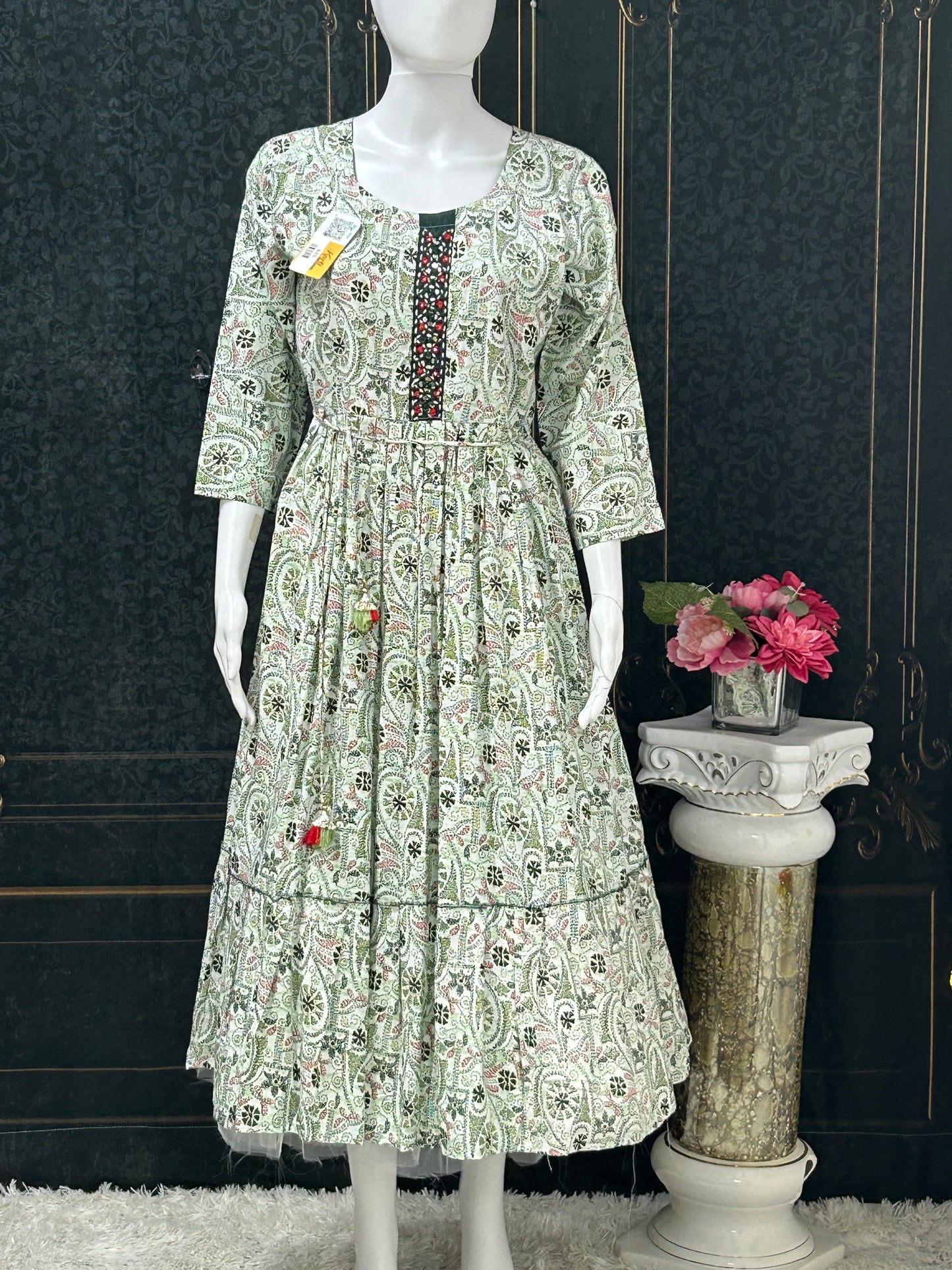 Printed cotton long kurti