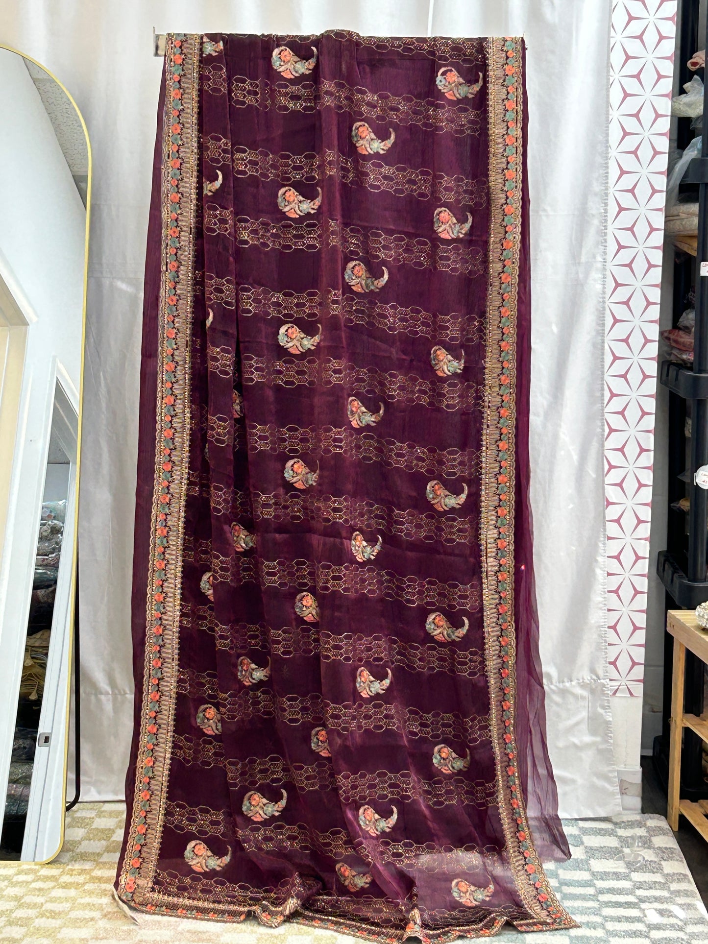 Chiffon silk saree : cocktail saree