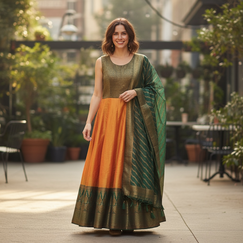 Silk long kurti