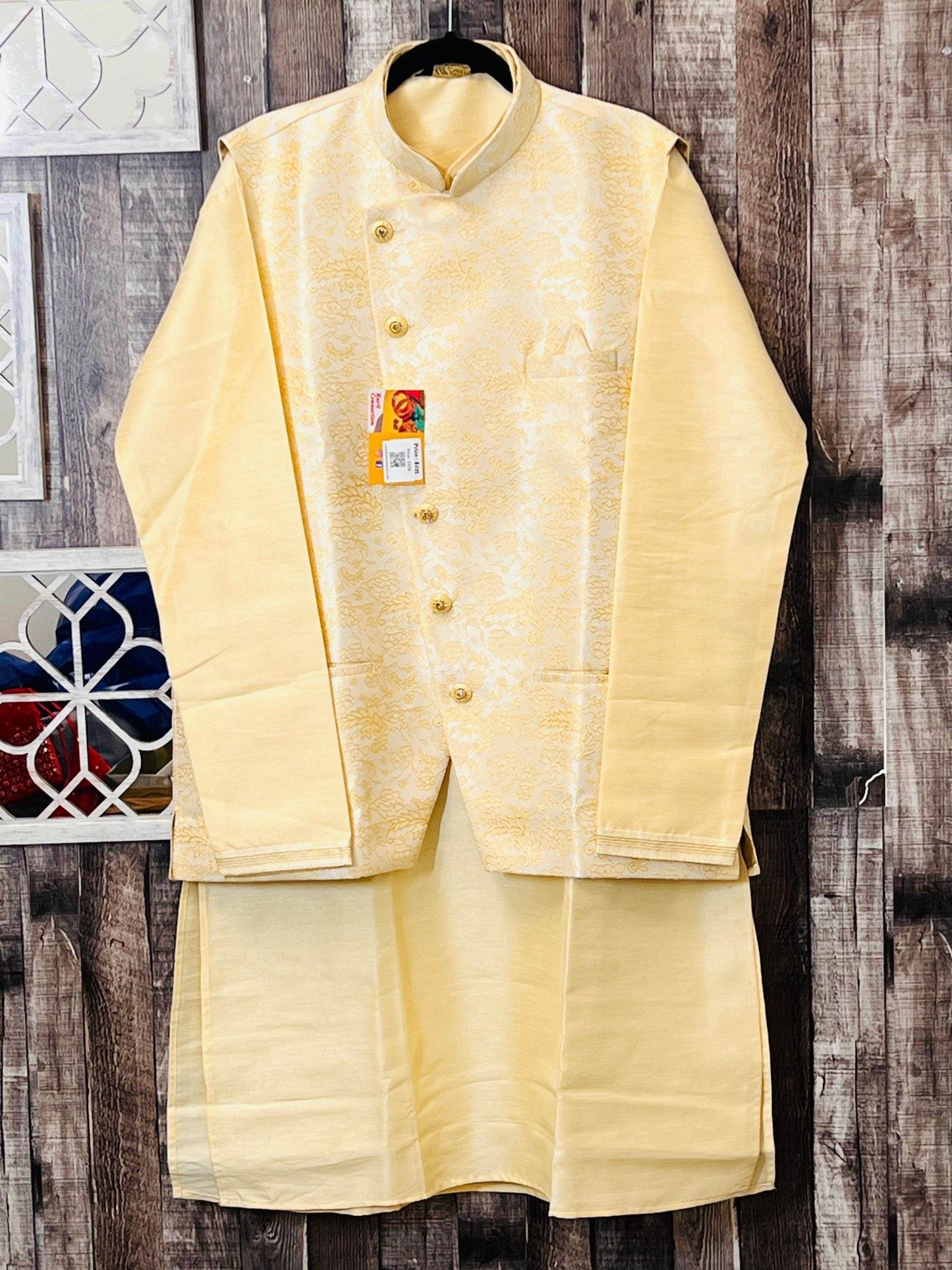Silk kurta with jacket - Kurti Connection USA
