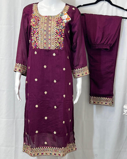 Salwar Suit | Kurti pant set with dupatta - Kurti Connection USA