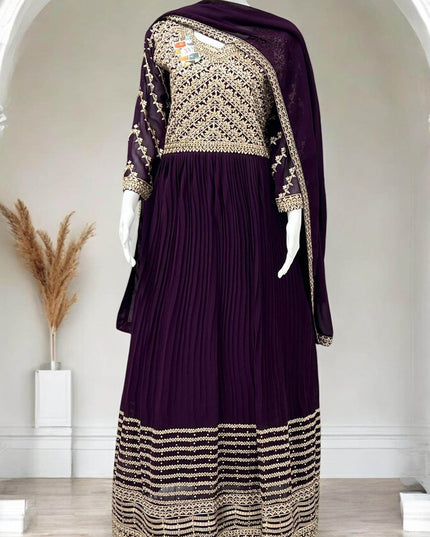 Heavy embroidery work long Kurti - Kurti Connection USA