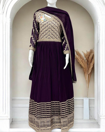 Heavy embroidery work long Kurti - Kurti Connection USA