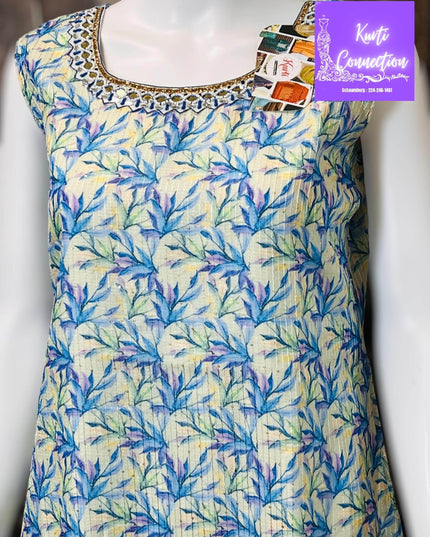 Georgette kurti, light sequin work, Indian kurti - Kurti Connection USA