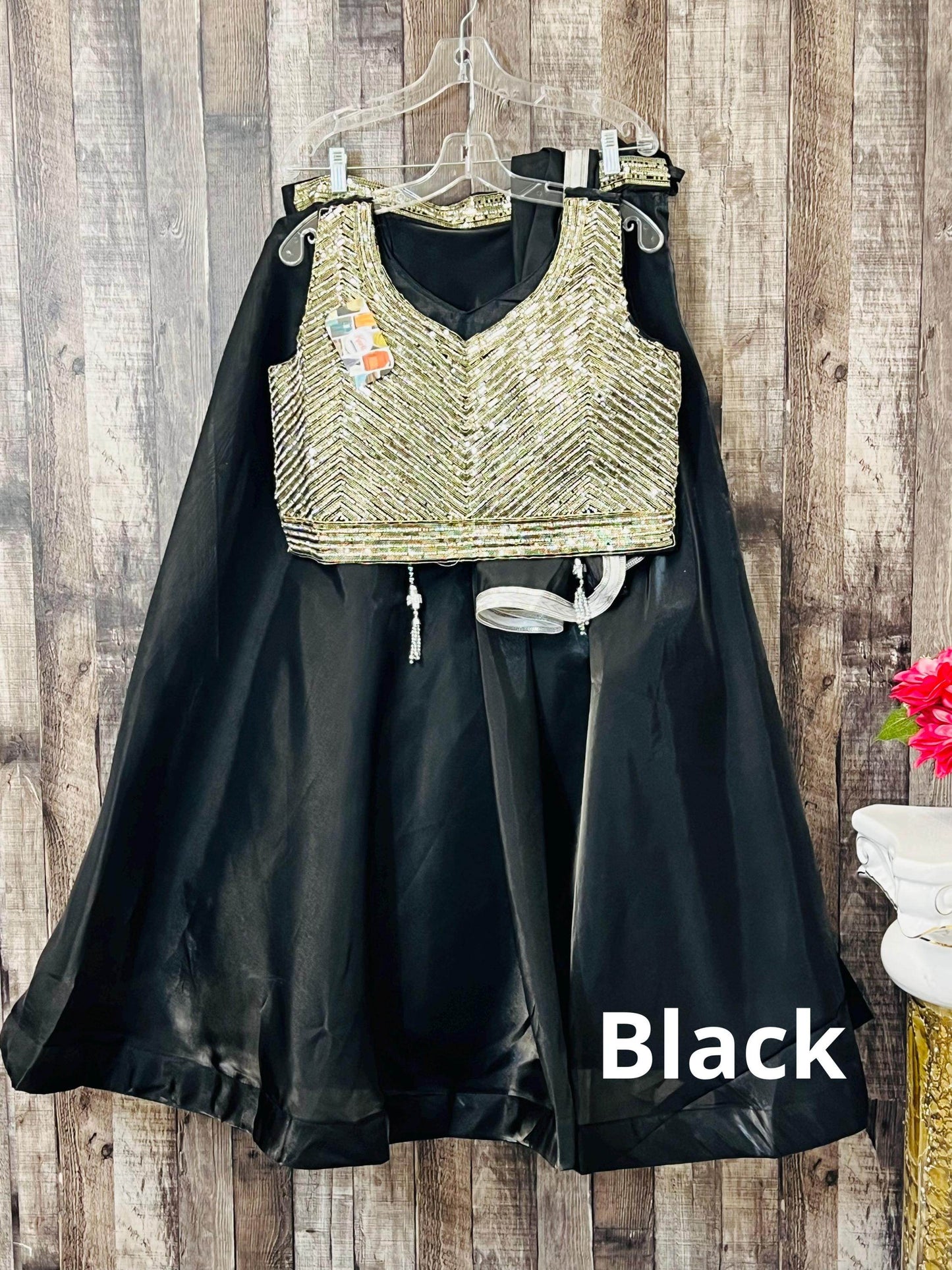 Tissue organza lehenga choli set - Kurti Connection USA
