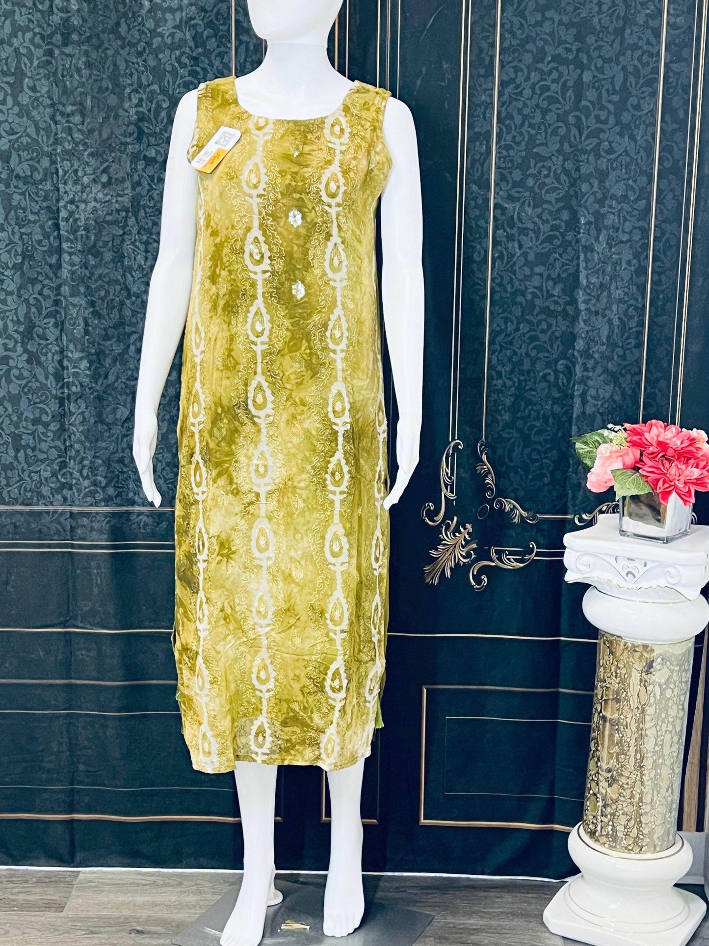 Pure chiffon kurti | batik print - Kurti Connection USA