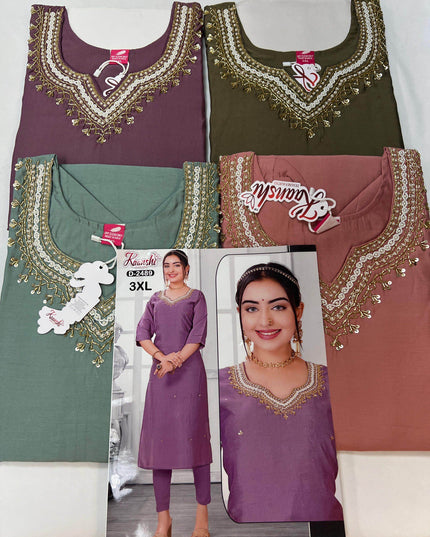 Modal silk kurtis - Kurti Connection USA