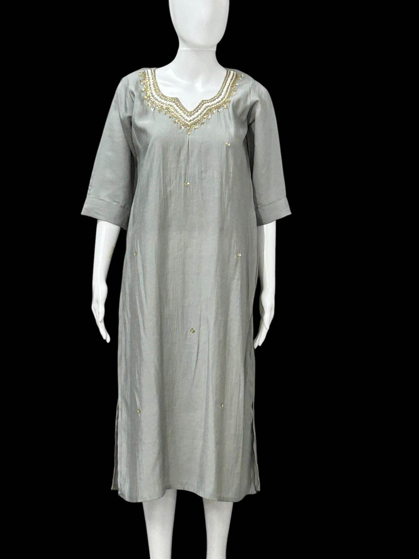 Silk kurti with pearl work - Kurti Connection USA