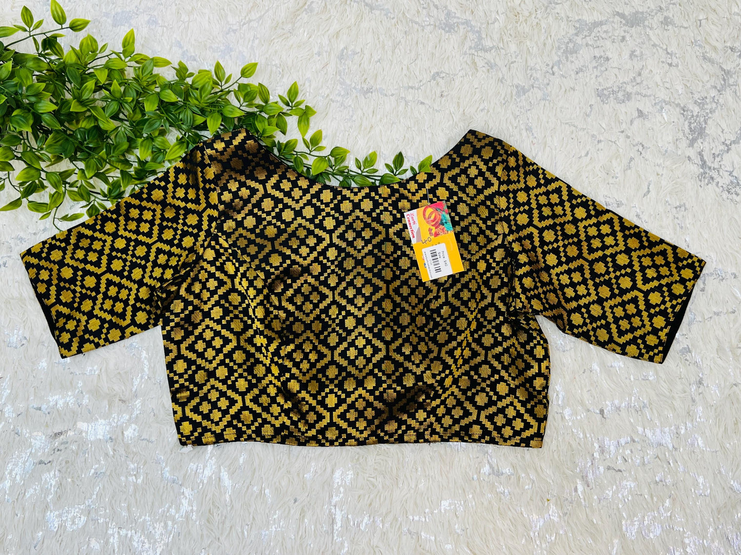 Black gold High neck blouse