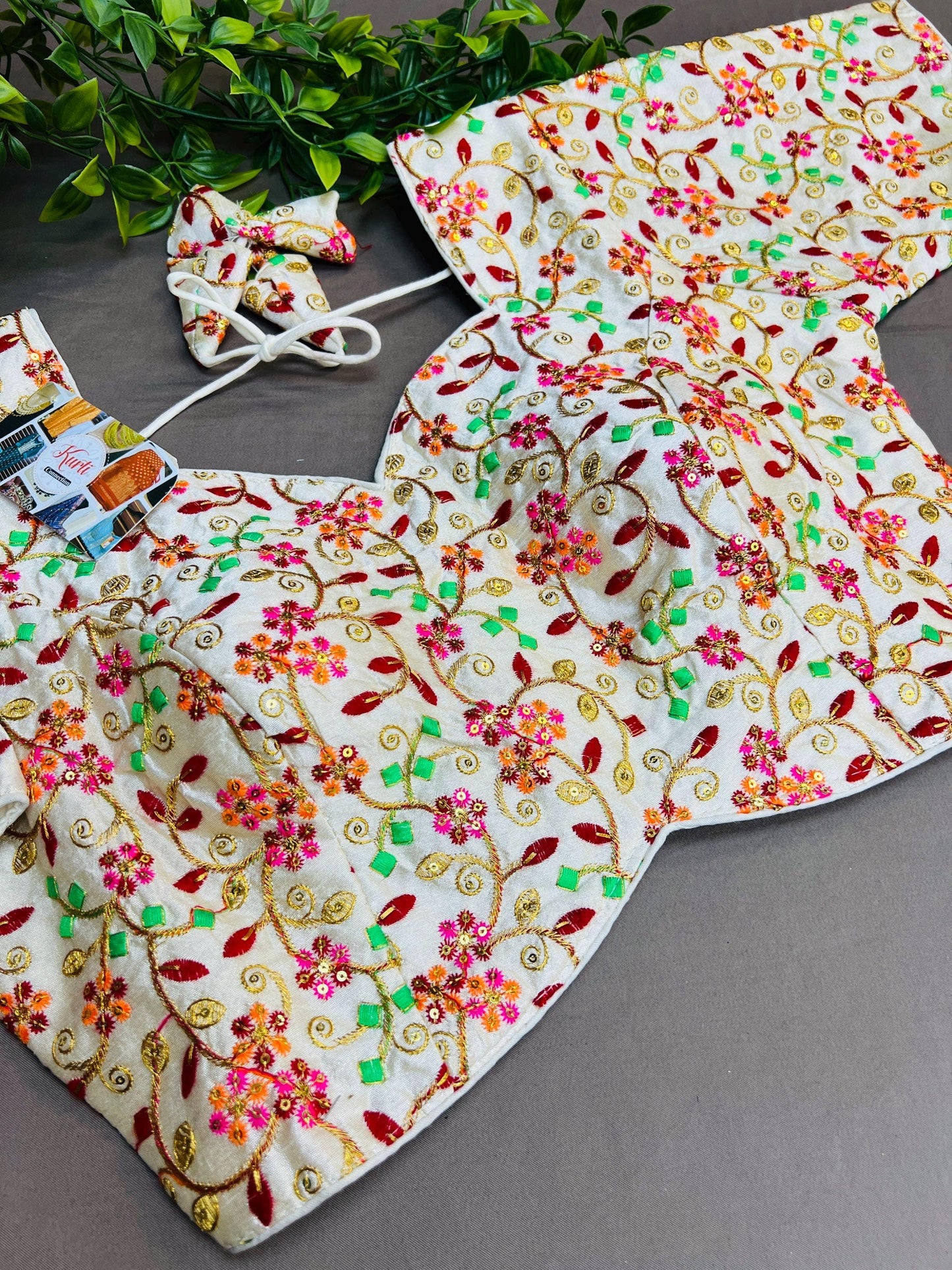 Multicolor embroidery work blouse
