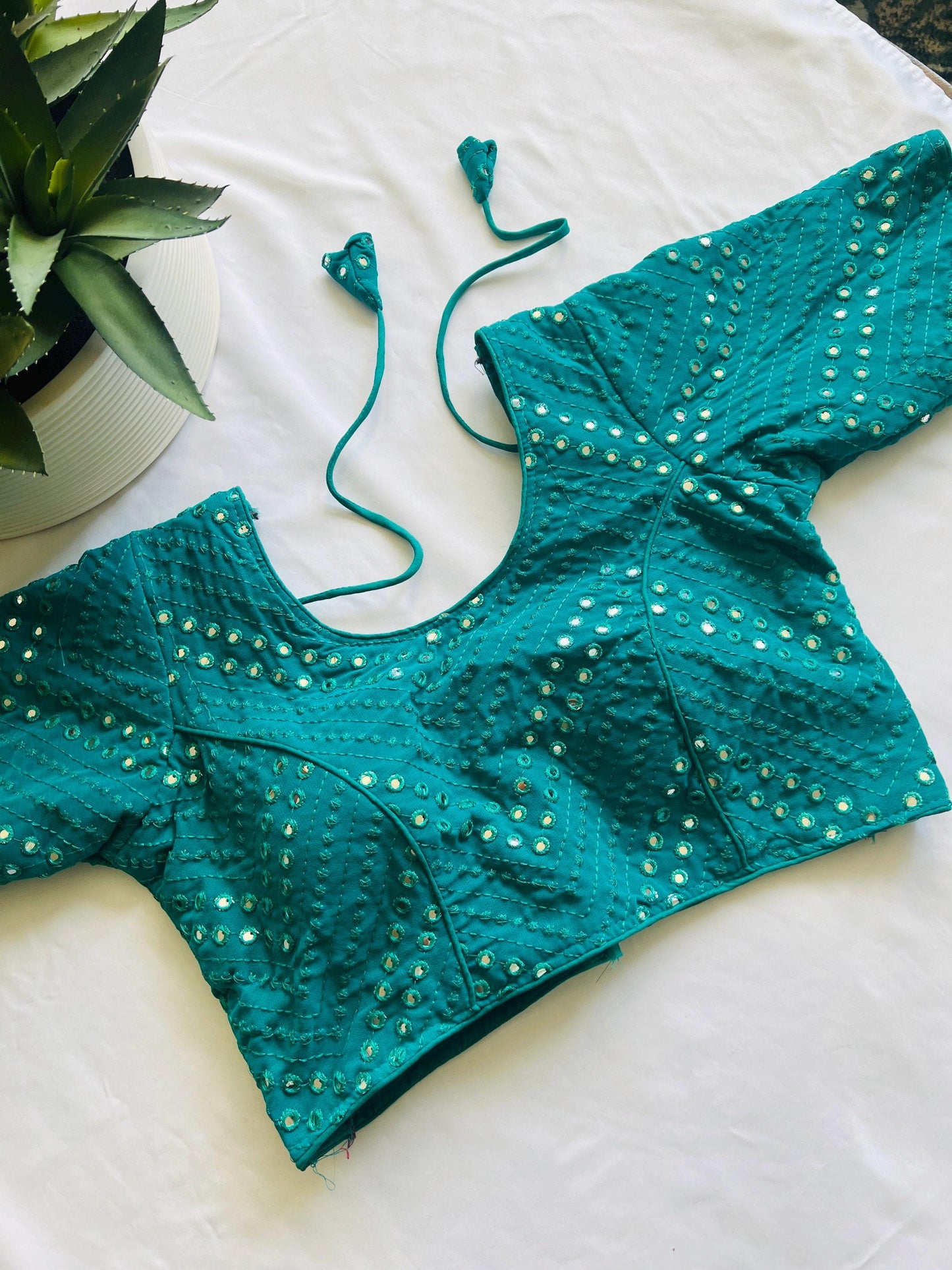 Foil mirror work blouse
