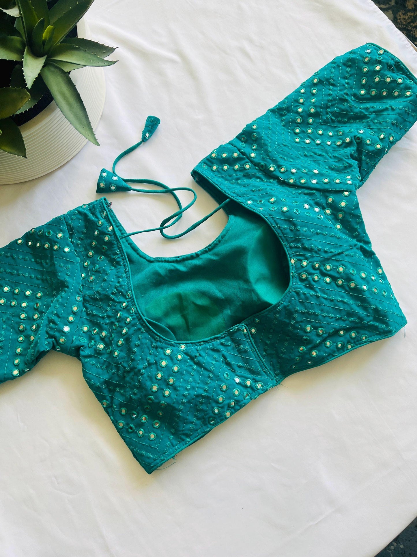 Foil mirror work blouse