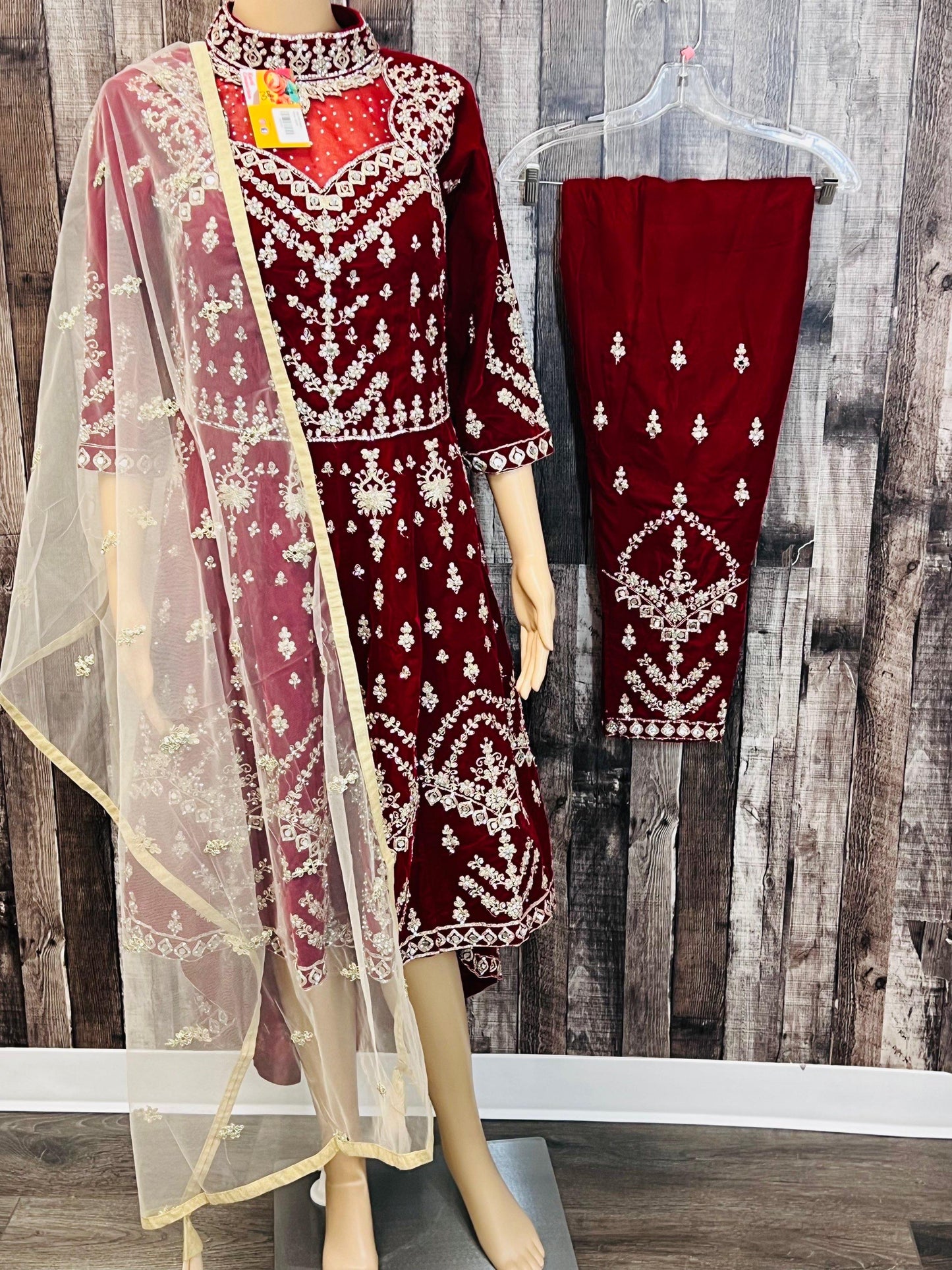 Designer Velvet long kurti with pant