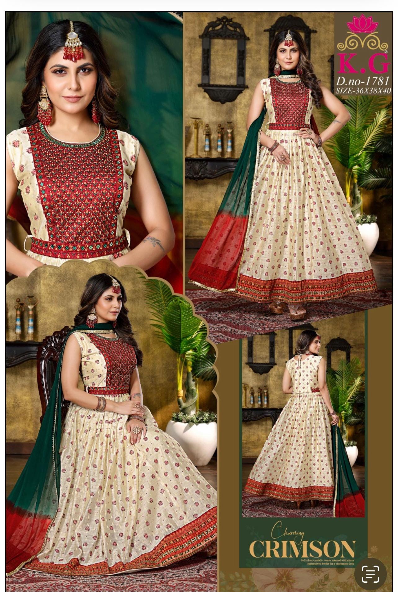 Chanderi silk long kurti for girls