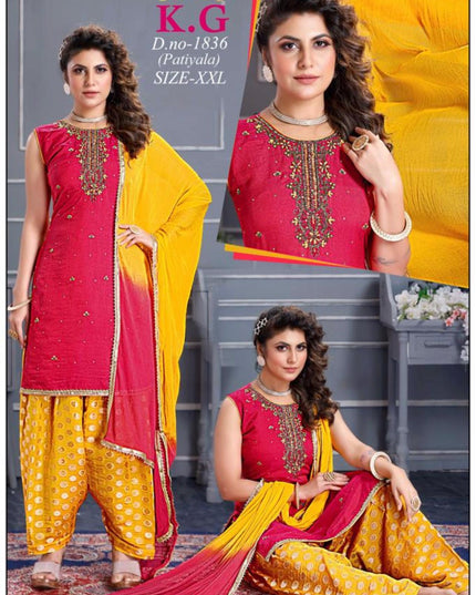 Silk salwar suit - Kurti Connection USA