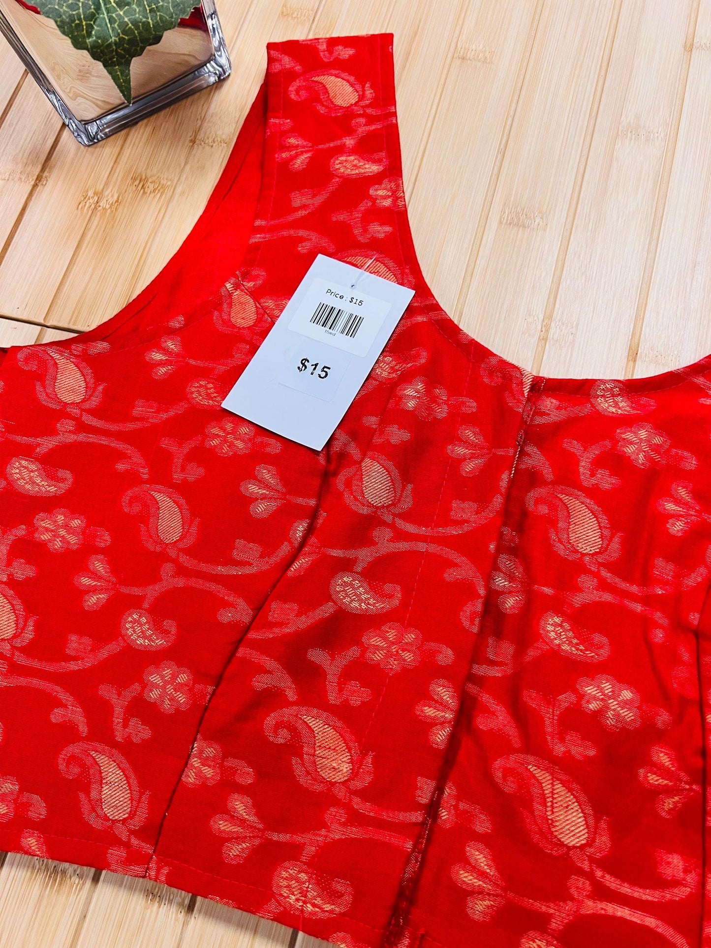 Front hooks blouse : red