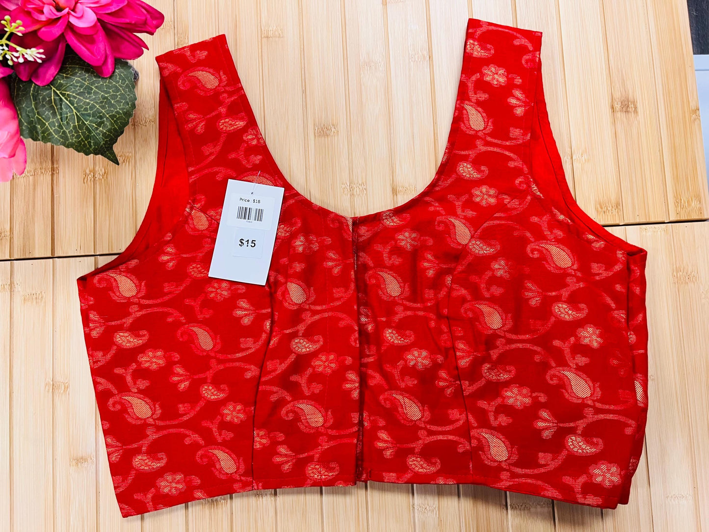 Front hooks blouse : red