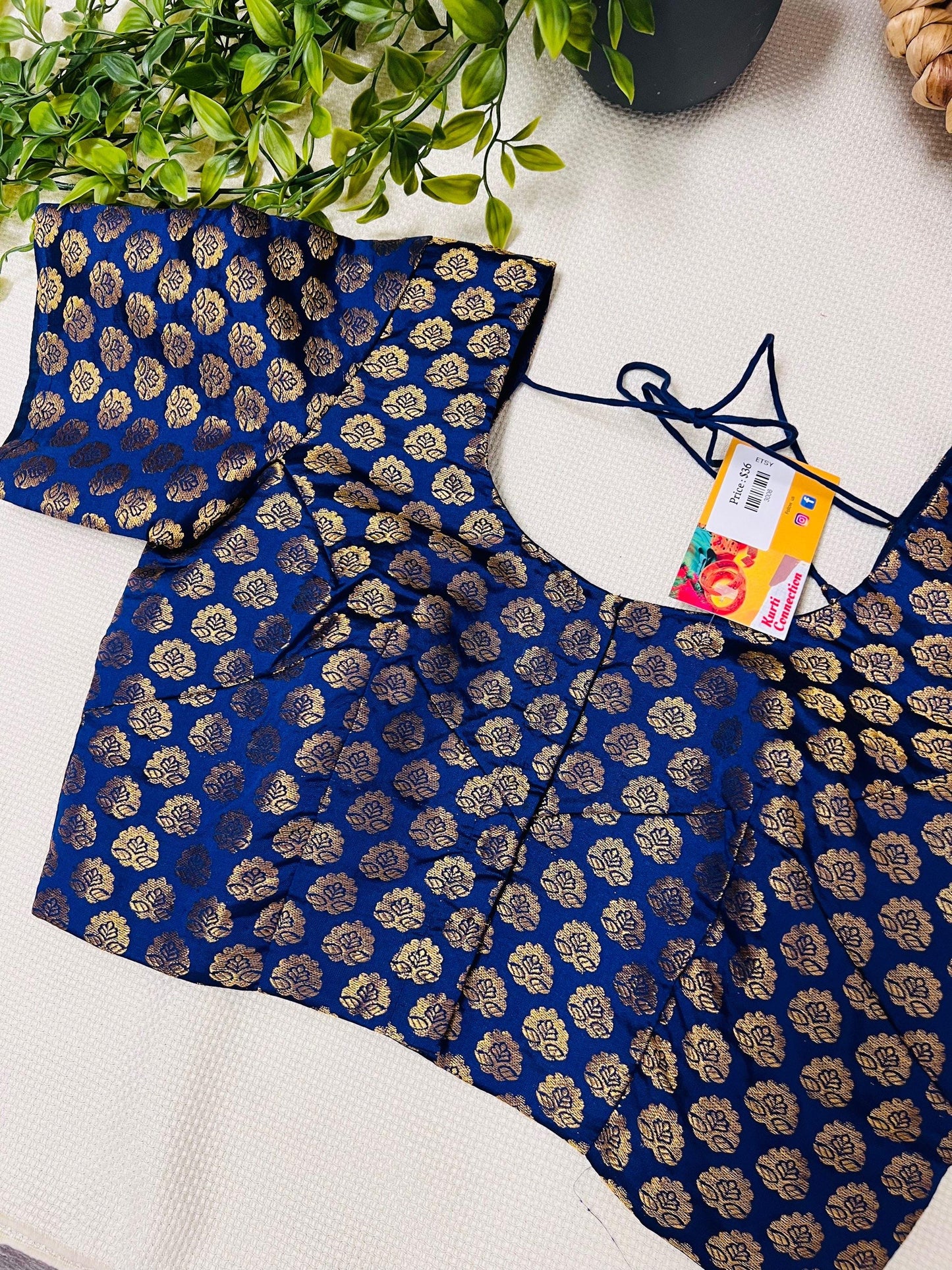 Navy blue Blouse | front hooks
