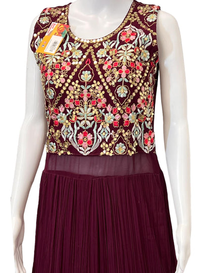 Georgette long gown - Kurti Connection USA