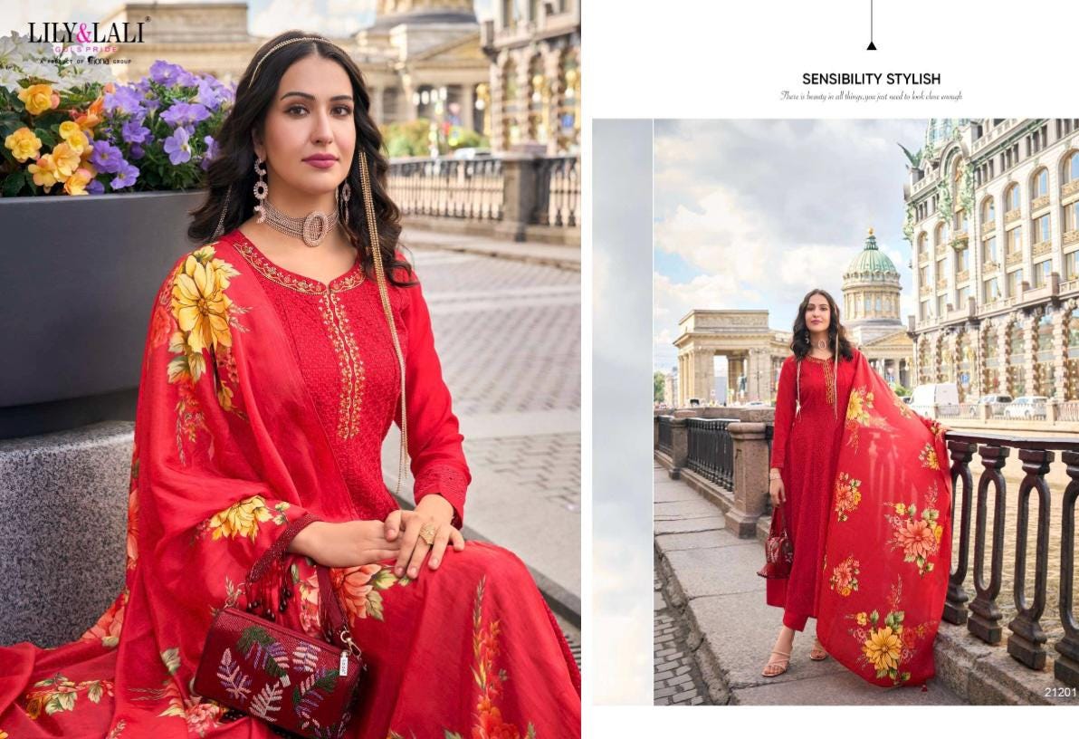 Alamzeb | chinon silk long kurtis