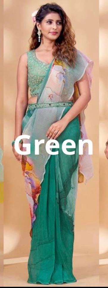 Readymade saree / pre pleated saree