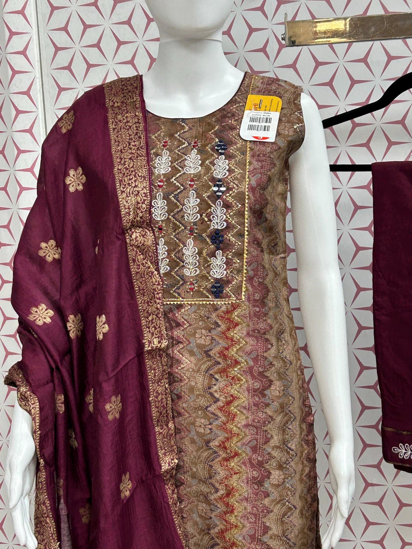 Modal silk salwar suit
