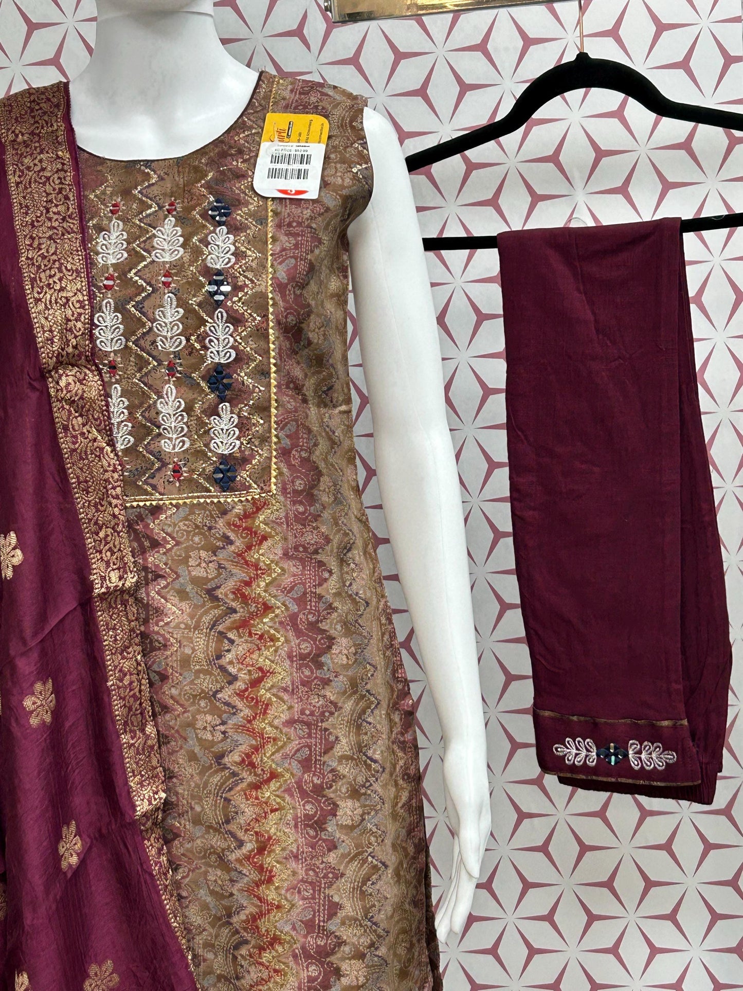 Modal silk salwar suit