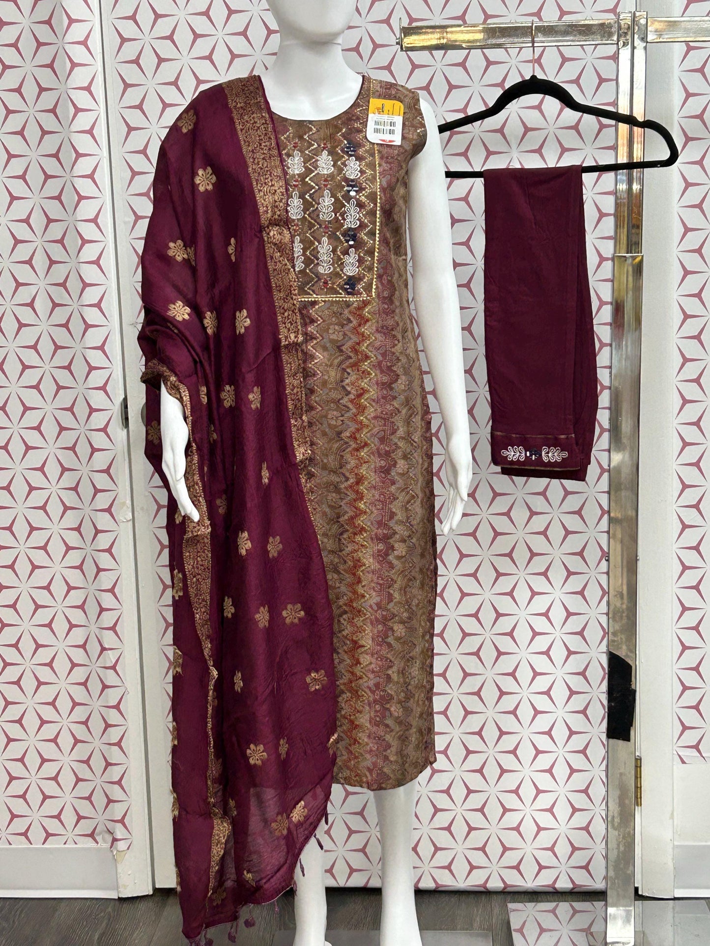 Modal silk salwar suit