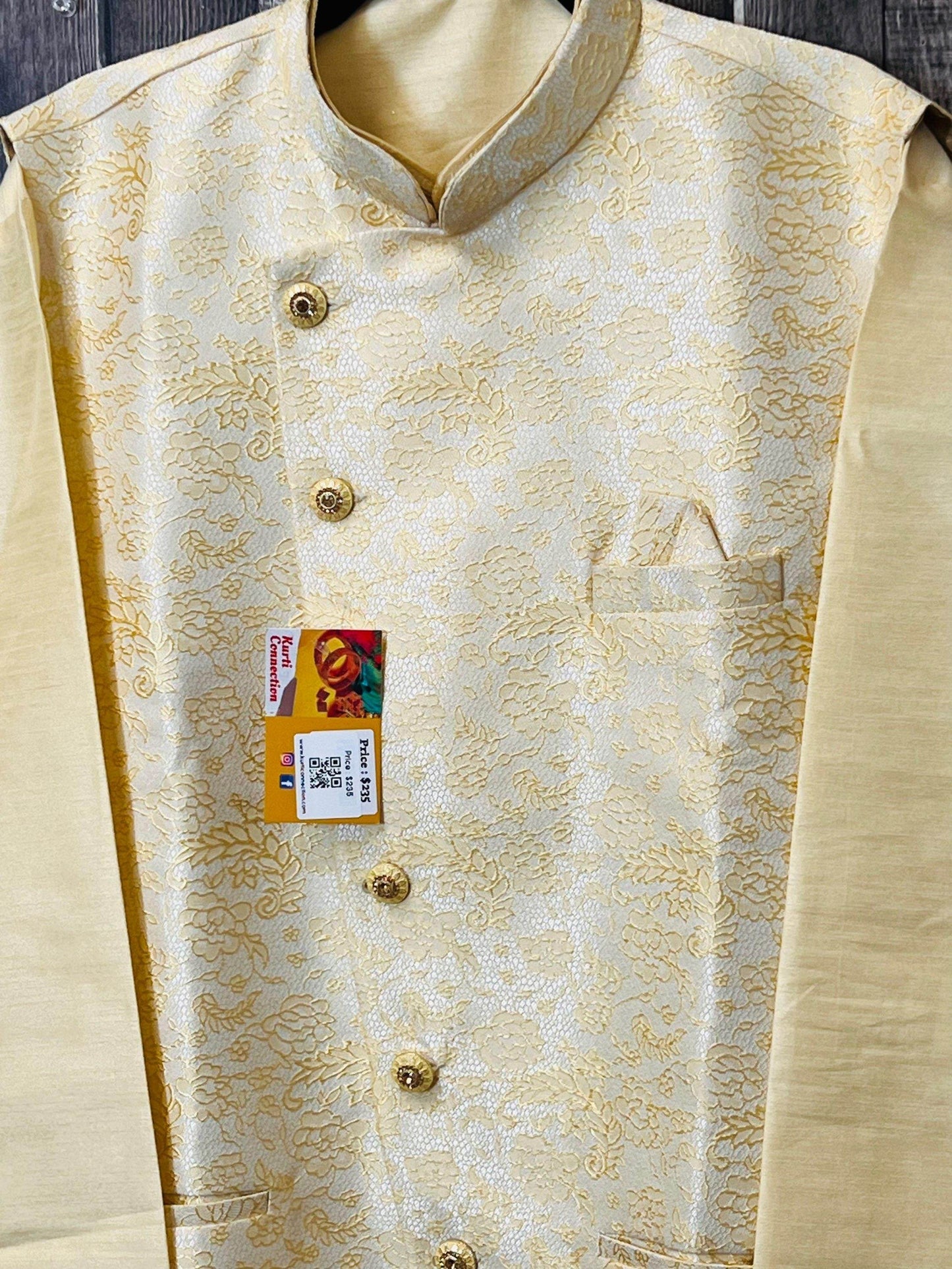 Silk kurta with jacket - Kurti Connection USA