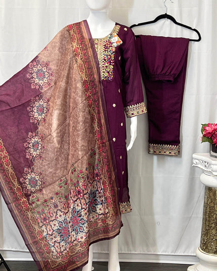 Salwar Suit | Kurti pant set with dupatta - Kurti Connection USA