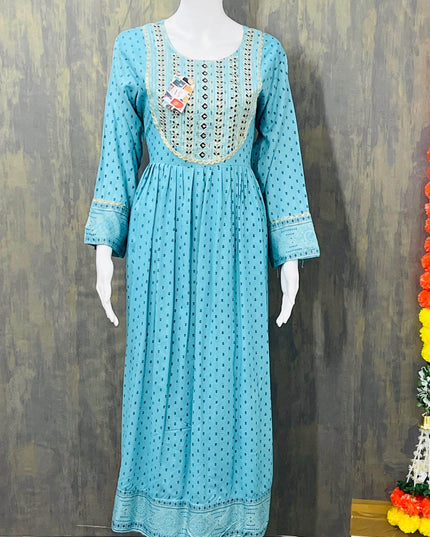 Cotton long kurti - Kurti Connection USA